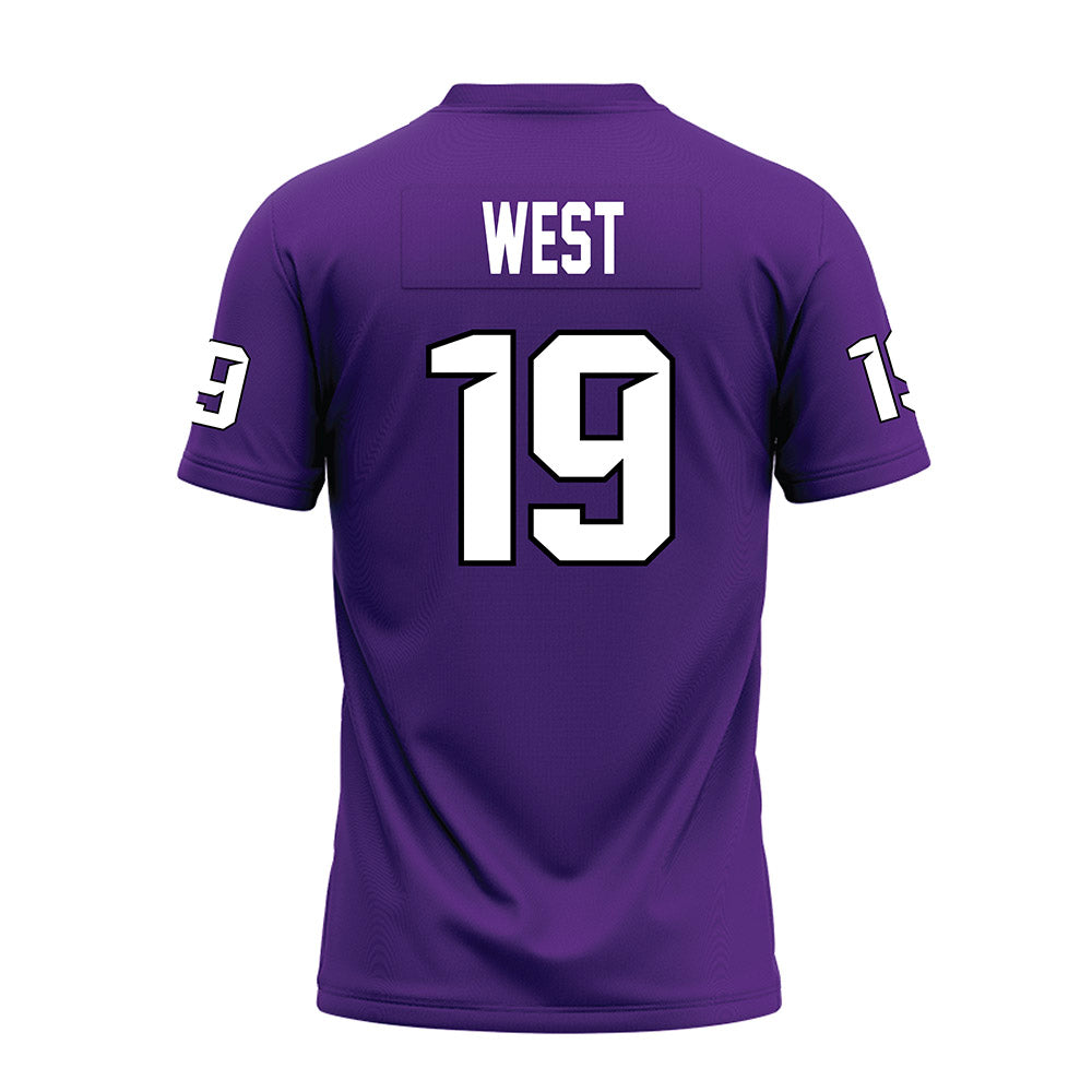 Tarleton State - NCAA Football : Trevon West - Purple Premium Football Jersey-1