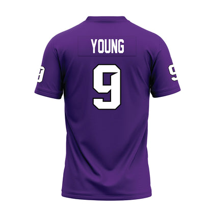 Tarleton State - NCAA Football : Tiar Young - Purple Premium Football Jersey-1