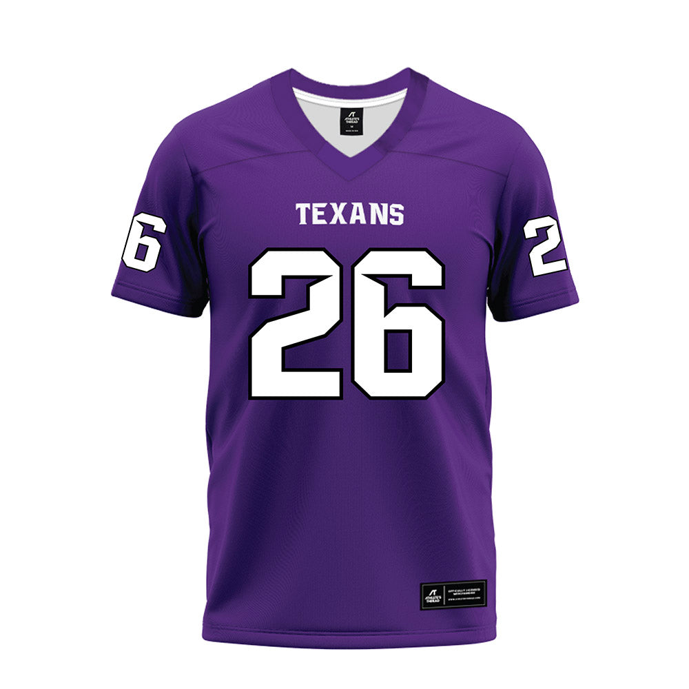 Tarleton State - NCAA Football : Andre Thomas Jr - Purple Premium Football Jersey-0