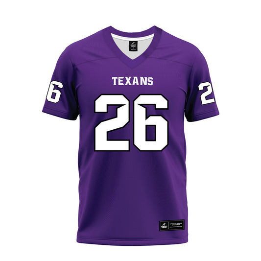 Tarleton State - NCAA Football : Andre Thomas Jr - Purple Premium Football Jersey-0