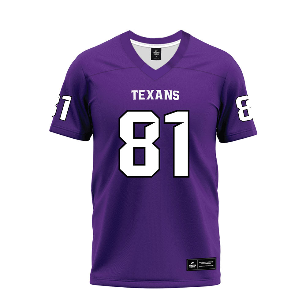 Tarleton State - NCAA Football : Alejandro De La Poza - Purple Premium Football Jersey-0