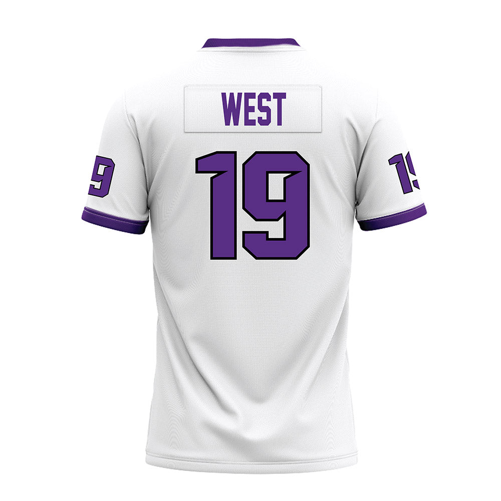 Tarleton State - NCAA Football : Trevon West - White Premium Football Jersey-1