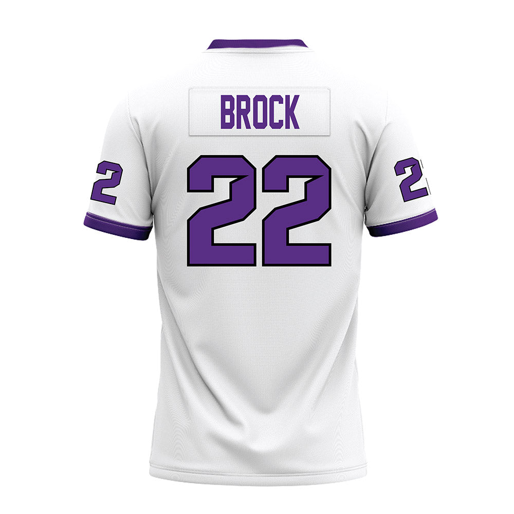 Tarleton State - NCAA Football : Miequle Brock - White Premium Football Jersey-1