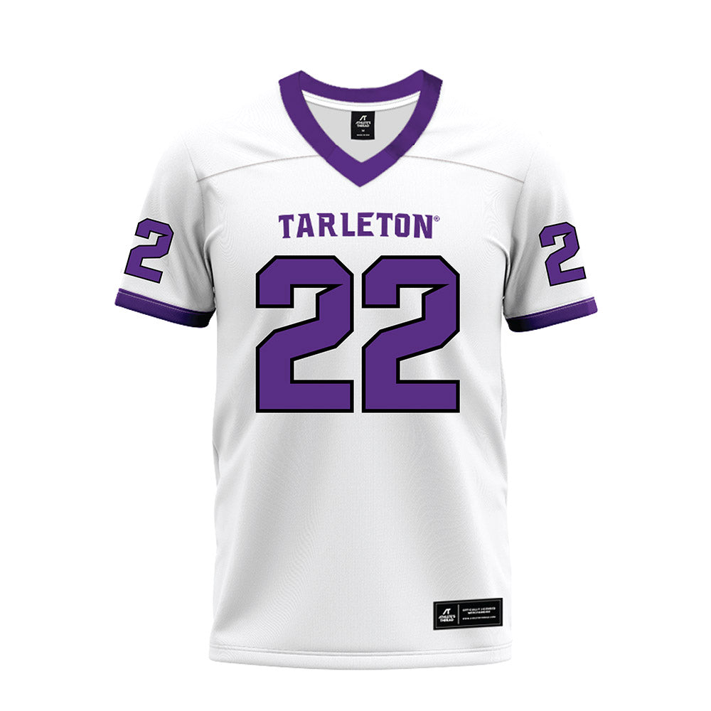 Tarleton State - NCAA Football : Miequle Brock - White Premium Football Jersey-0