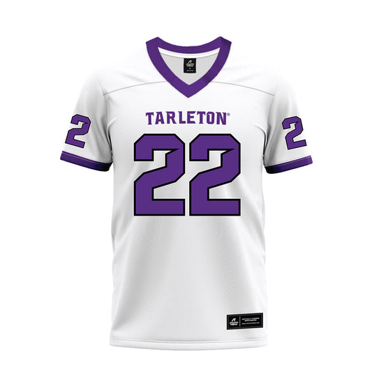 Tarleton State - NCAA Football : Miequle Brock - White Premium Football Jersey-0