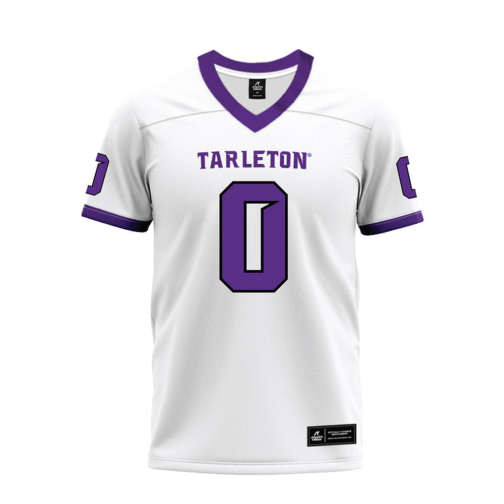 Tarleton State - NCAA Football : Maasai Gibson - White Premium Football Jersey-0