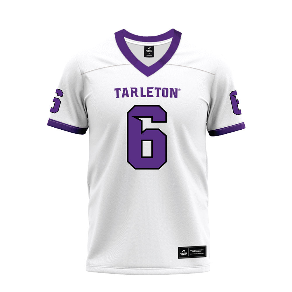 Tarleton State - NCAA Football : Caleb Lewis - White Premium Football Jersey-0