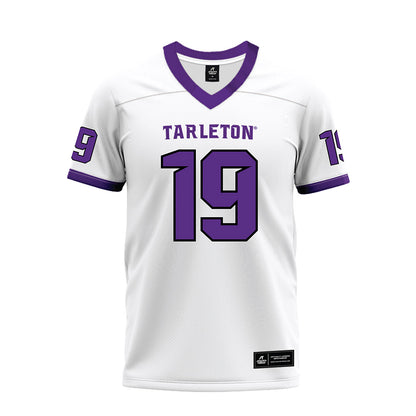 Tarleton State - NCAA Football : Trevon West - White Premium Football Jersey-0