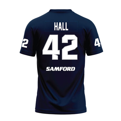 Samford - NCAA Football : Quinten Hall - Navy Premium Football Jersey-1