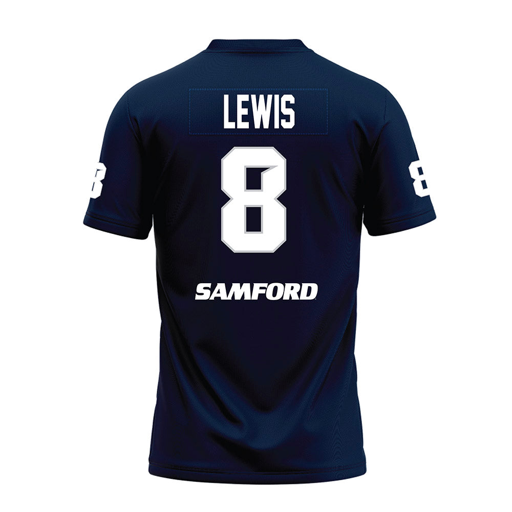 Samford - NCAA Football : Kyree Lewis - Navy Premium Football Jersey-1