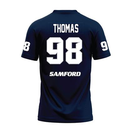 Samford - NCAA Football : Dezmon Thomas - Navy Premium Football Jersey-1