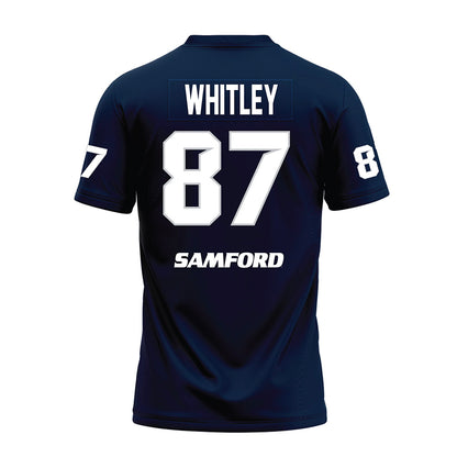 Samford - NCAA Football : Brice Whitley - Navy Premium Football Jersey-1