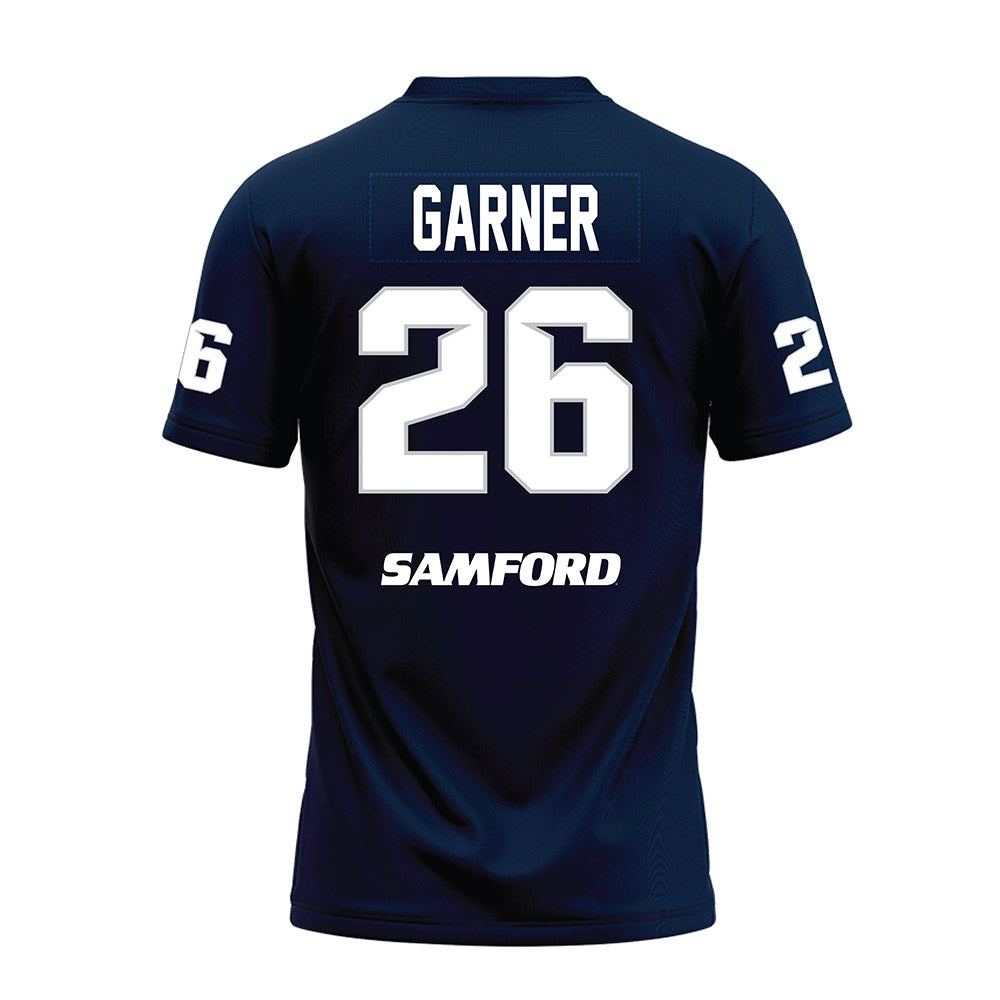 Samford - NCAA Football : Jake Garner - Navy Premium Football Jersey-1