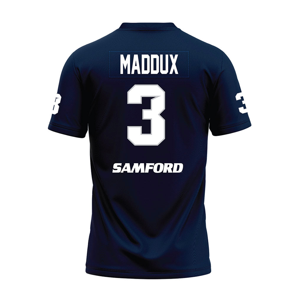 Samford - NCAA Football : Caidan Maddux - Navy Premium Football Jersey-1