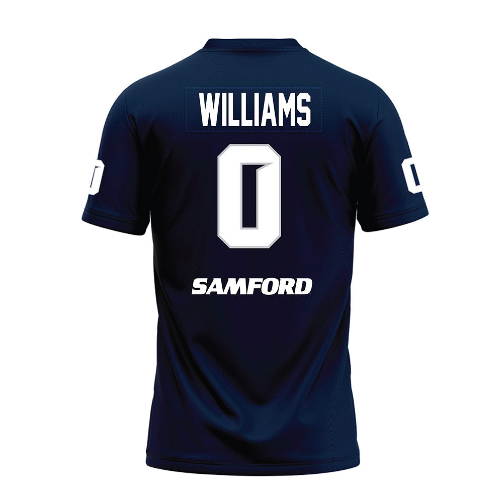 Samford - NCAA Football : Greg Williams - Navy Premium Football Jersey-1