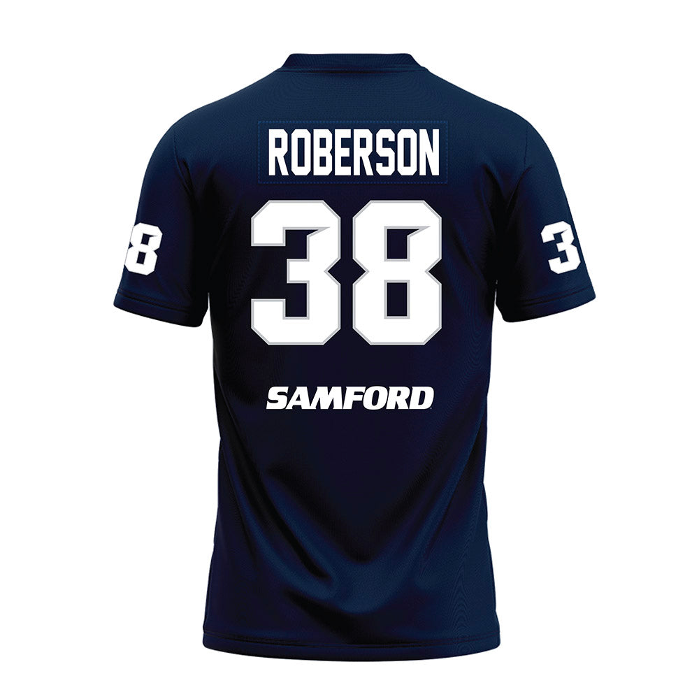 Samford - NCAA Football : Michael Roberson - Navy Premium Football Jersey-1