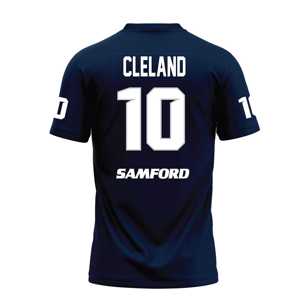 Samford - NCAA Football : Coulter Cleland - Navy Premium Football Jersey-1