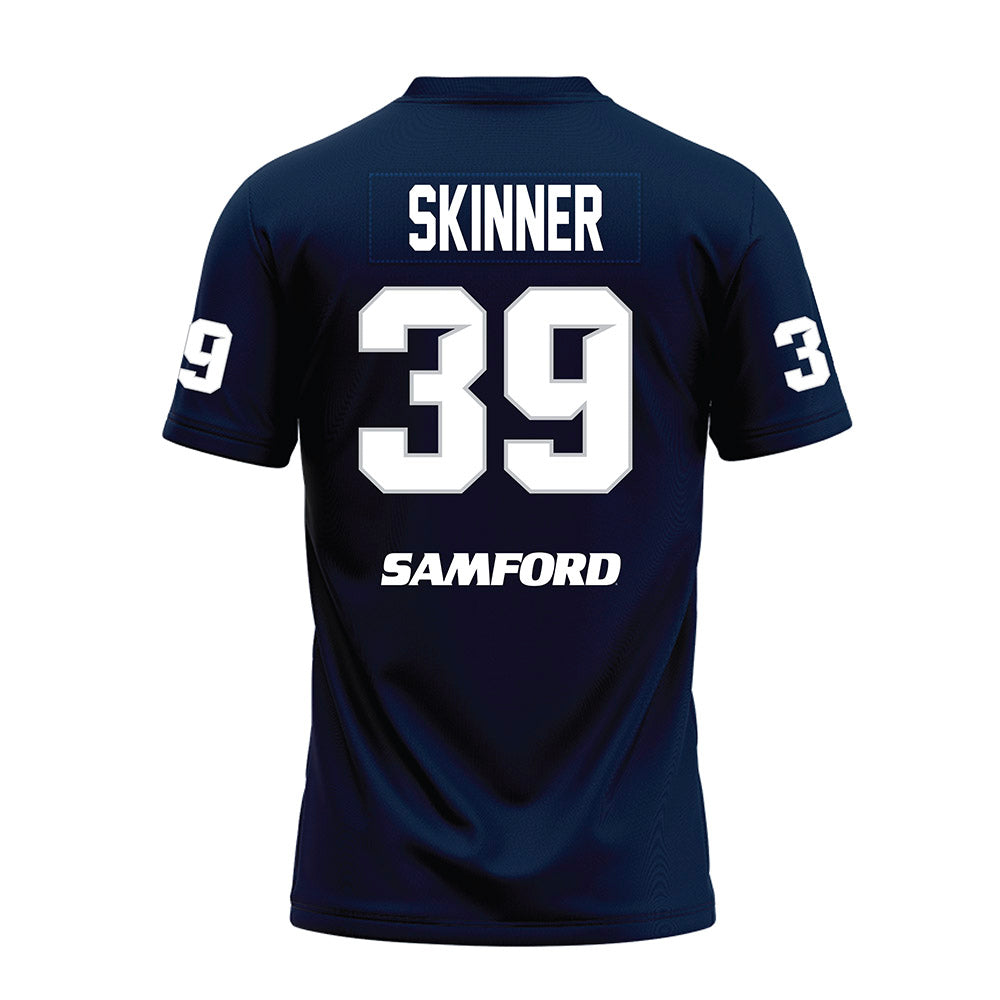 Samford - NCAA Football : Ryan Skinner - Navy Premium Football Jersey-1