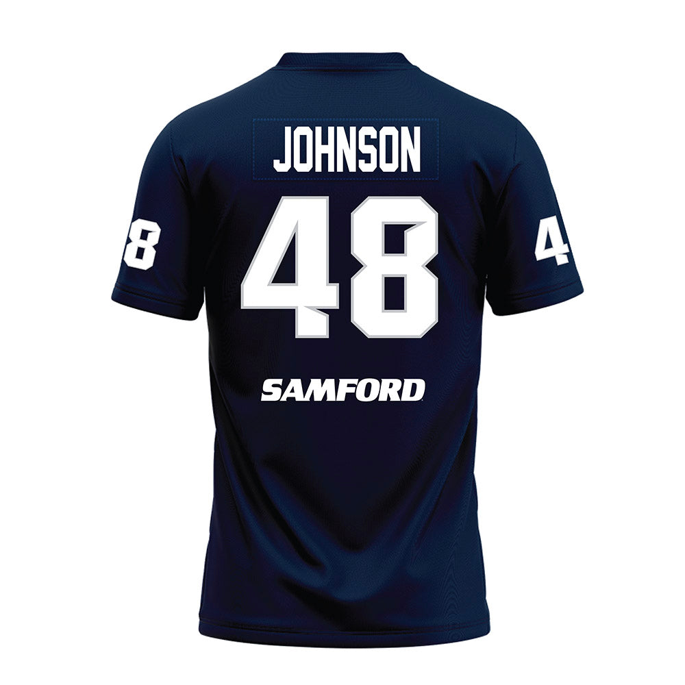 Samford - NCAA Football : Jacob Johnson - Navy Premium Football Jersey-1
