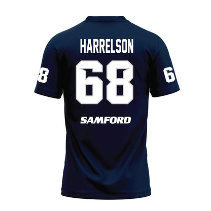 Samford - NCAA Football : Asher Harrelson - Navy Premium Football Jersey-1