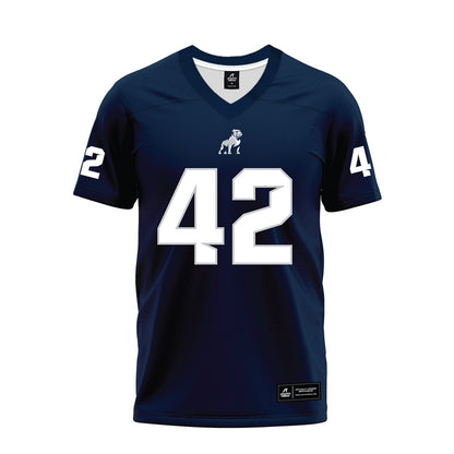 Samford - NCAA Football : Quinten Hall - Navy Premium Football Jersey-0