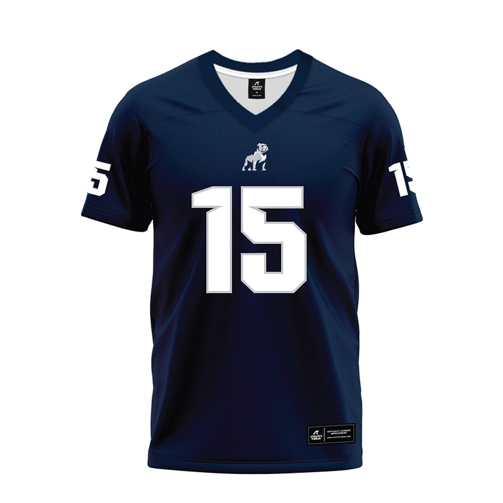 Samford - NCAA Football : Clay Burdeshaw - Navy Premium Football Jersey-0