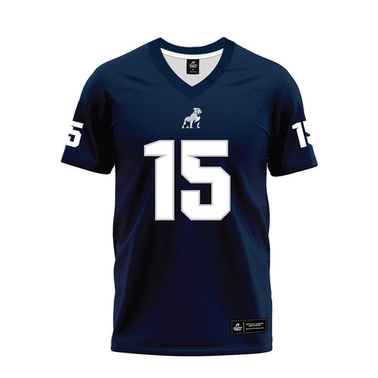 Samford - NCAA Football : Clay Burdeshaw - Navy Premium Football Jersey-0