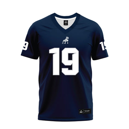 Samford - NCAA Football : Trey Lenhardt - Navy Premium Football Jersey-0