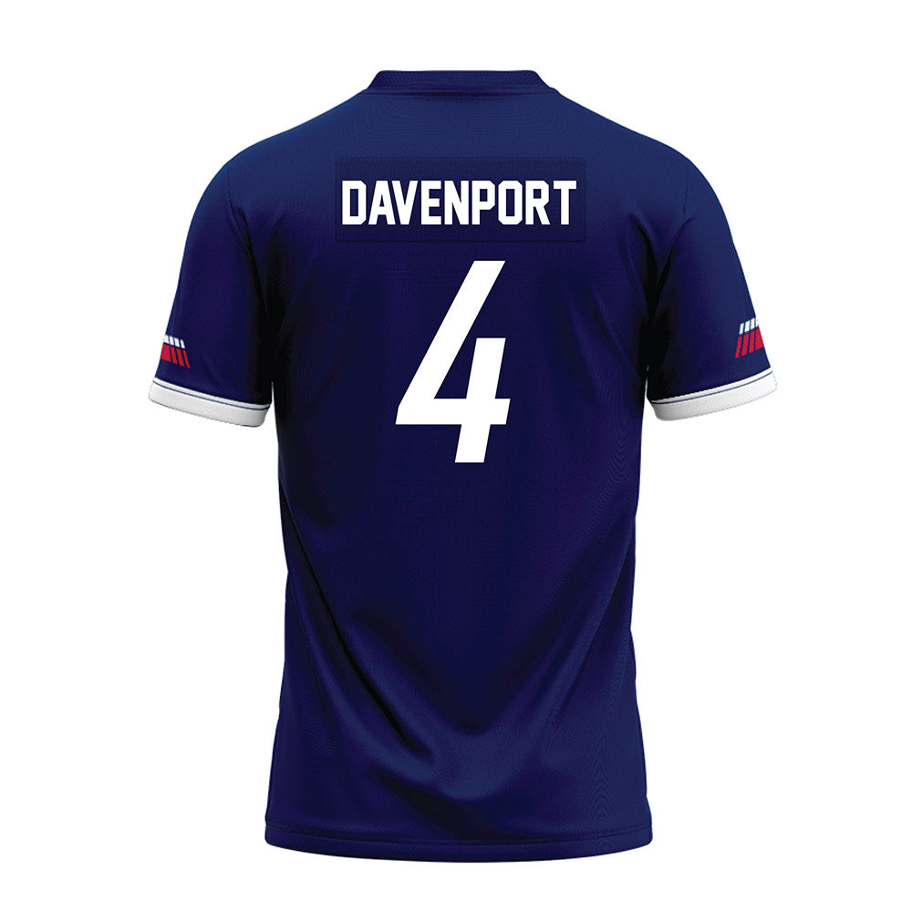 South Alabama - NCAA Football : bishop davenport - Blue Premium Football Jersey-1