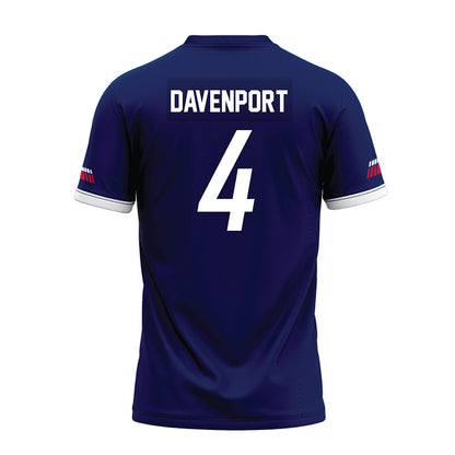 South Alabama - NCAA Football : bishop davenport - Blue Premium Football Jersey-1
