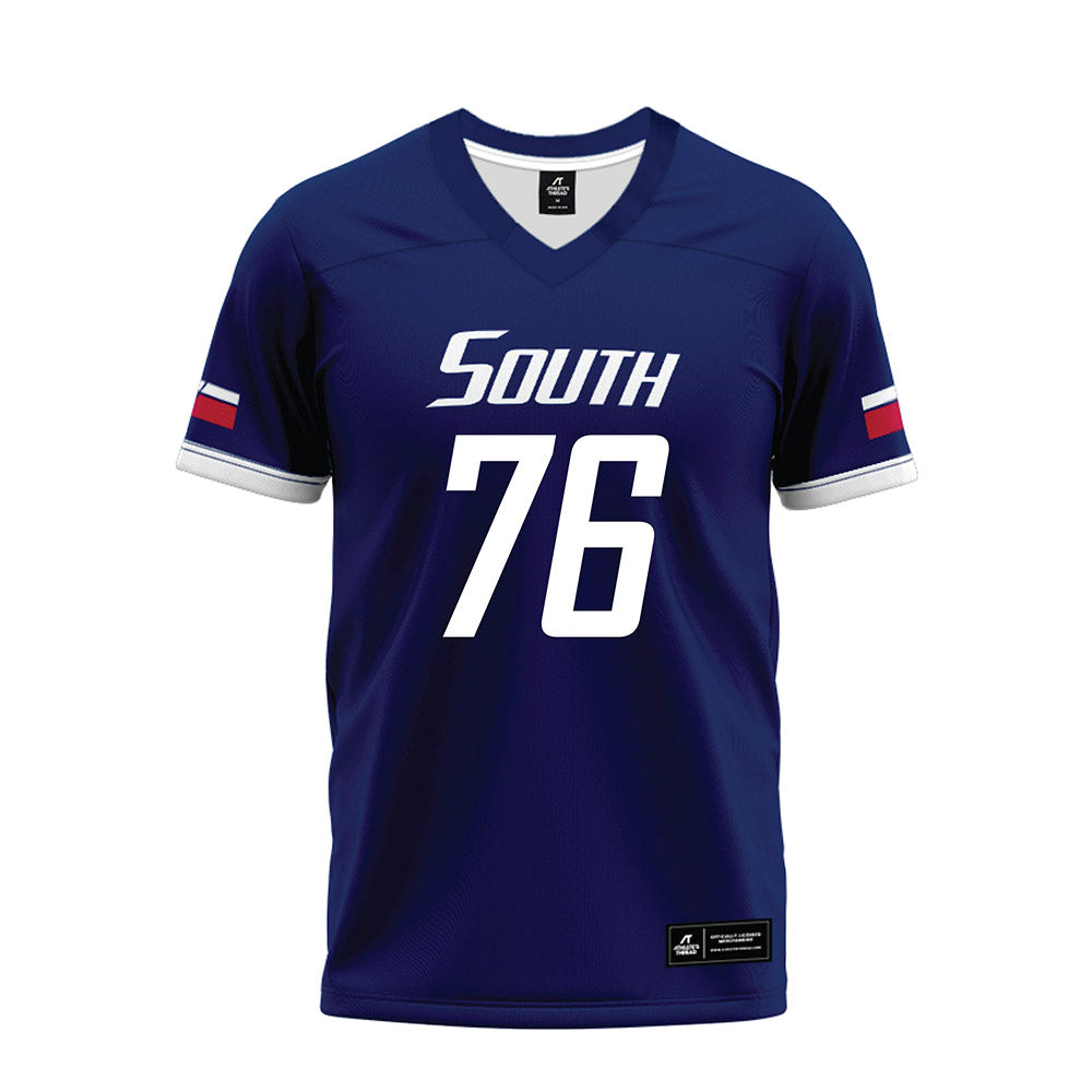 South Alabama - NCAA Football : Logan Joellenbeck - Blue Premium Football Jersey-0