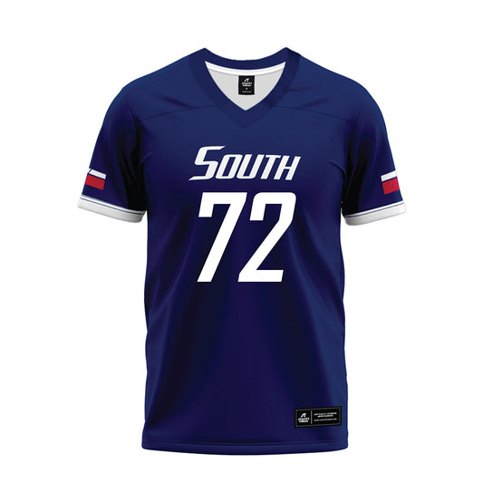 South Alabama - NCAA Football : Ethan Hubbard - Blue Premium Football Jersey-0