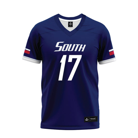 South Alabama - NCAA Football : Jace Larsen - Blue Premium Football Jersey-0