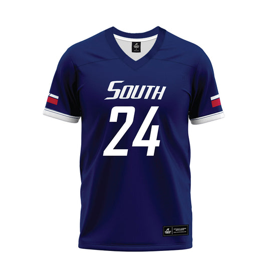 South Alabama - NCAA Football : Damyrion Darby - Blue Premium Football Jersey-0