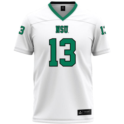 Northeastern State - NCAA Football : Camrin Jackson - White Premium Football Jersey-0