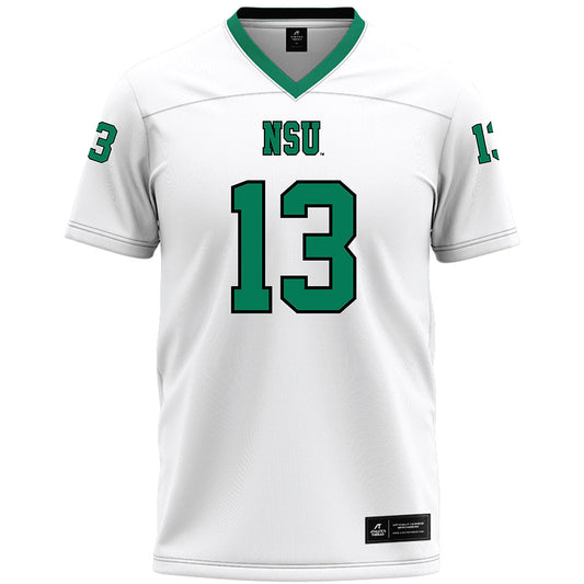 Northeastern State - NCAA Football : Camrin Jackson - White Premium Football Jersey-0