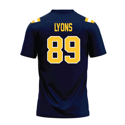 East Tennessee State - NCAA Football : Billy Lyons - Navy Premium Football Jersey-1