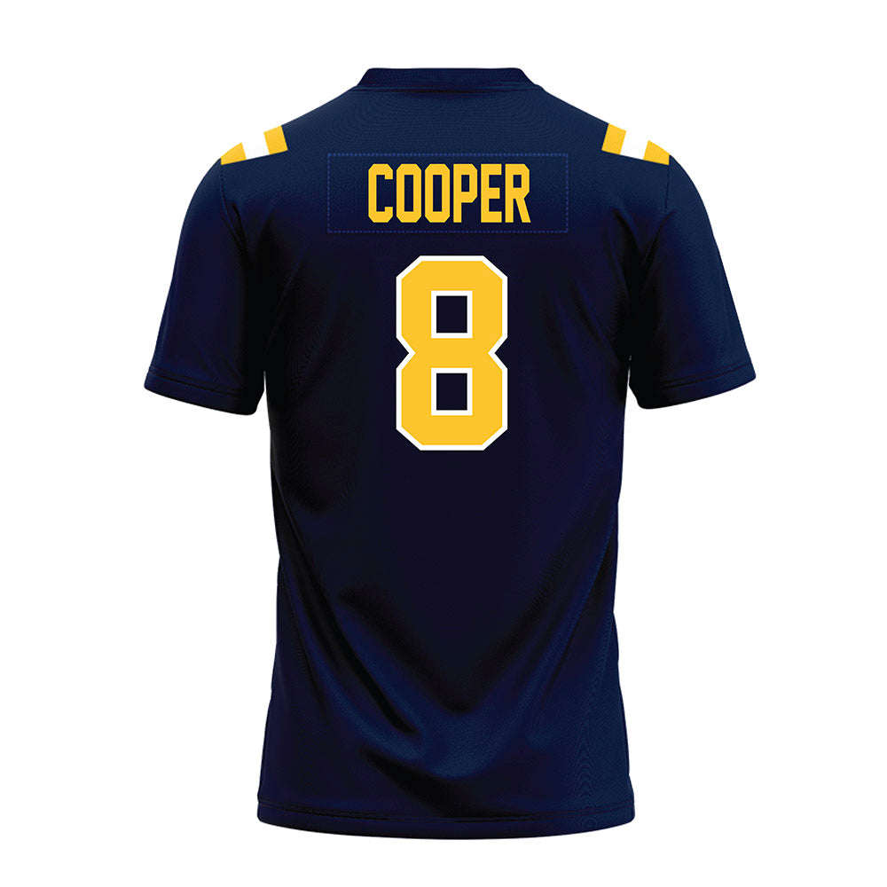 East Tennessee State - NCAA Football : Caleb Cooper - Navy Premium Football Jersey-1