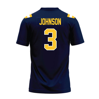 East Tennessee State - NCAA Football : Jarvis Johnson - Navy Premium Football Jersey-1