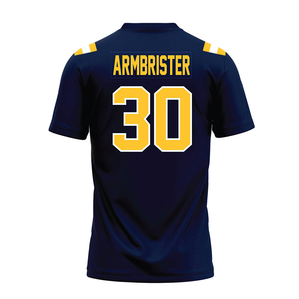 East Tennessee State - NCAA Football : Drew Armbrister - Navy Premium Football Jersey-1