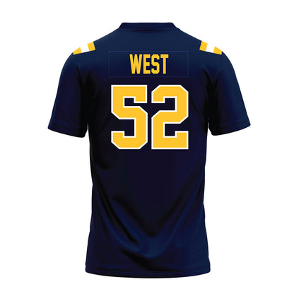 East Tennessee State - NCAA Football : Frank West - Navy Premium Football Jersey-1