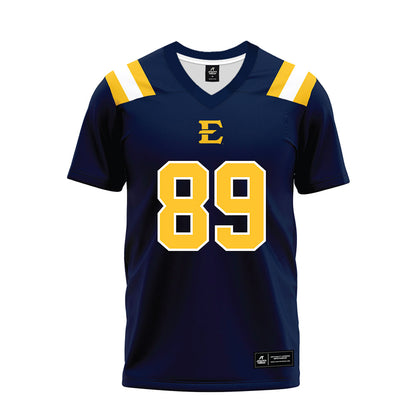 East Tennessee State - NCAA Football : Billy Lyons - Navy Premium Football Jersey-0