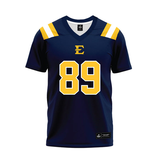 East Tennessee State - NCAA Football : Billy Lyons - Navy Premium Football Jersey-0