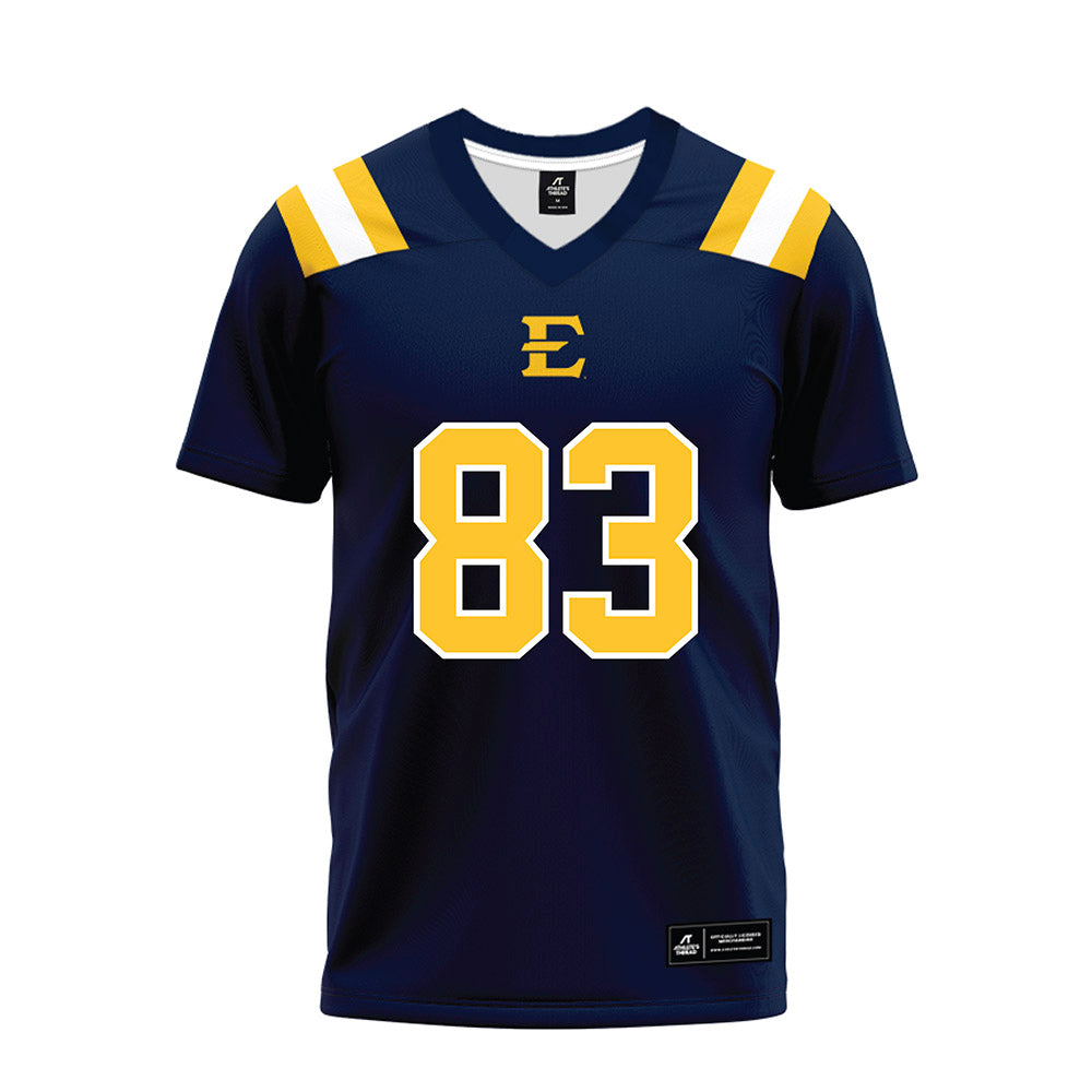 East Tennessee State - NCAA Football : Will Hagelgan - Navy Premium Football Jersey-0
