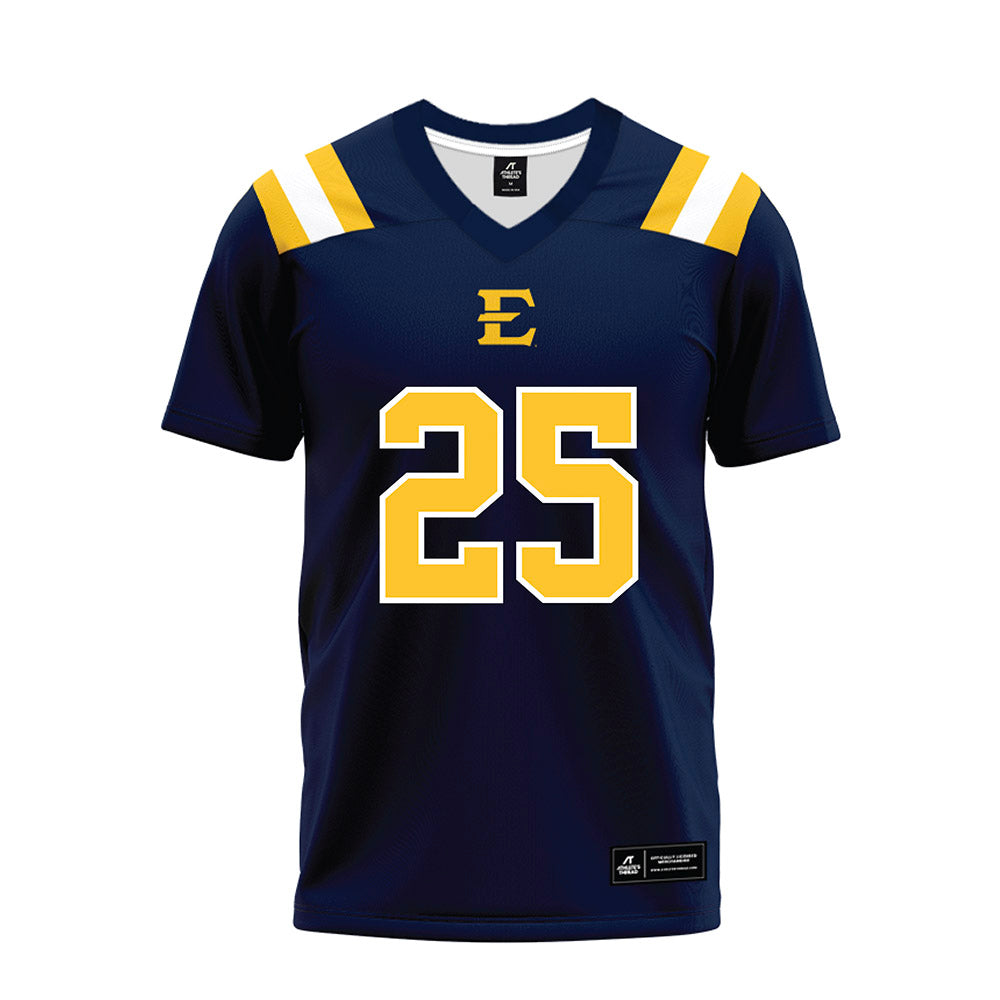 East Tennessee State - NCAA Football : Jaden Haywood - Navy Premium Football Jersey-0
