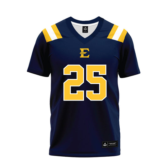 East Tennessee State - NCAA Football : Jaden Haywood - Navy Premium Football Jersey-0