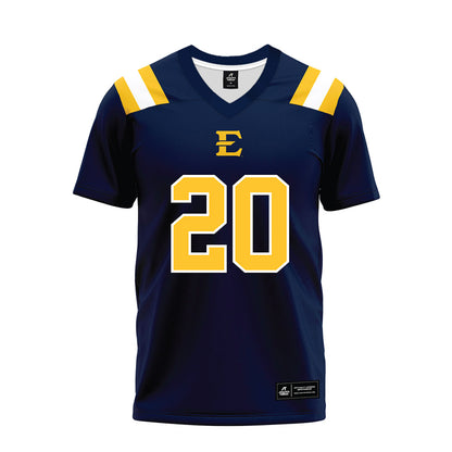 East Tennessee State - NCAA Football : Weston Edmondson - Navy Premium Football Jersey-0