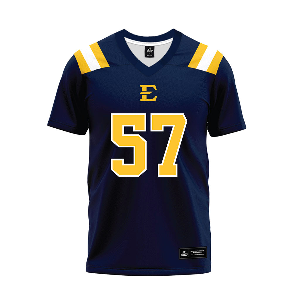 East Tennessee State - NCAA Football : Ty Williams - Navy Premium Football Jersey-0