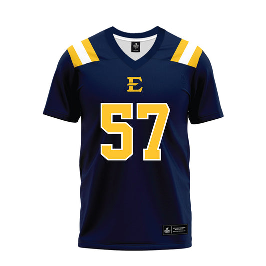 East Tennessee State - NCAA Football : Ty Williams - Navy Premium Football Jersey-0