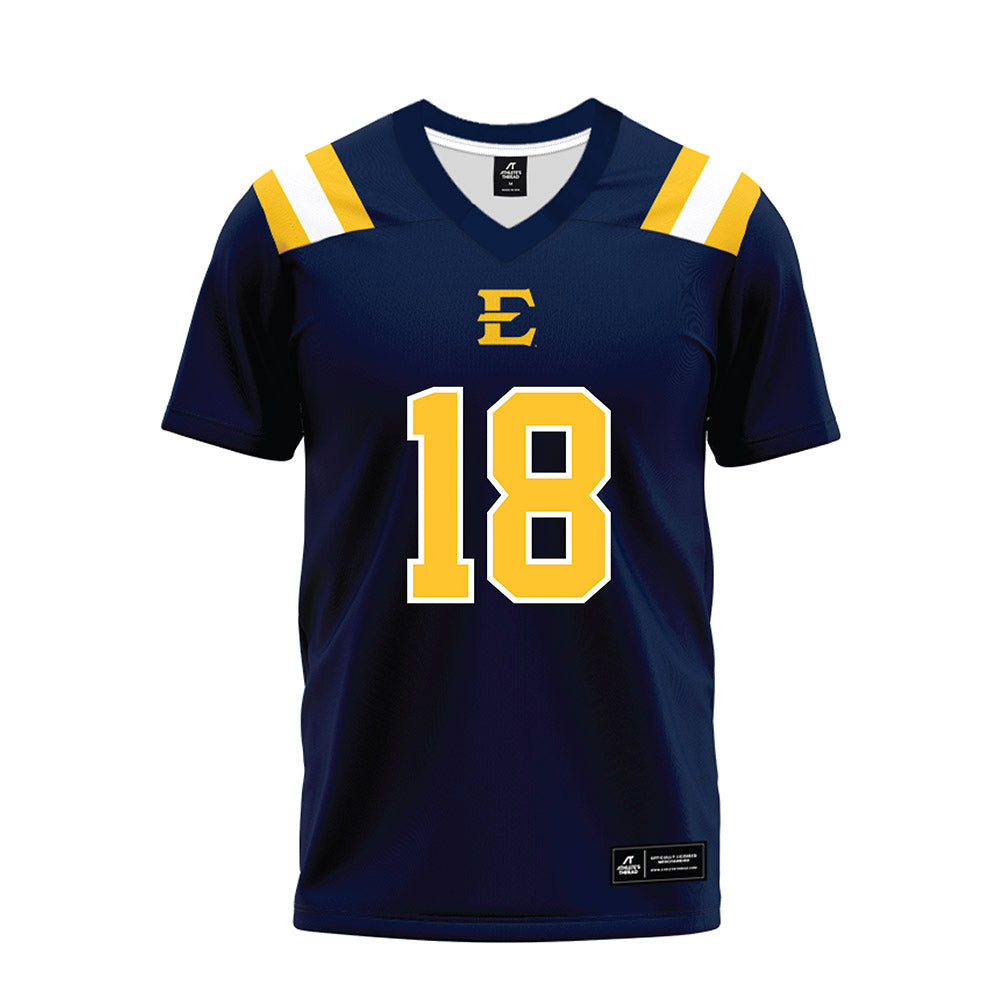 East Tennessee State - NCAA Football : Jayden Scott - Navy Premium Football Jersey-0